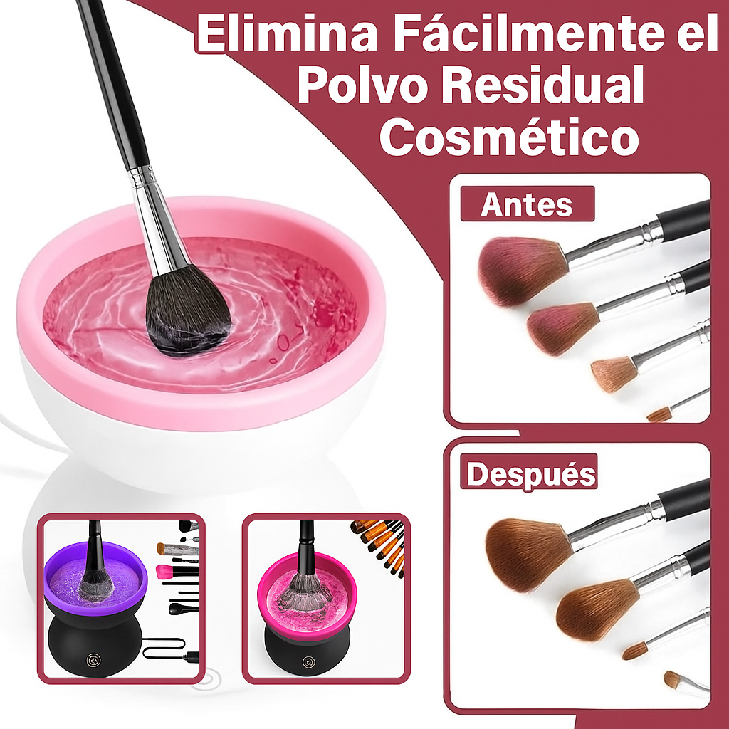 Limpiador eléctrico portátil de brochas de maquillaje USB
